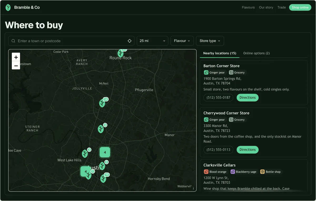 Bramble & Co locator example
